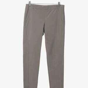 Brunello Cucinelli Taupe Grey Cotton-Twill Leggings